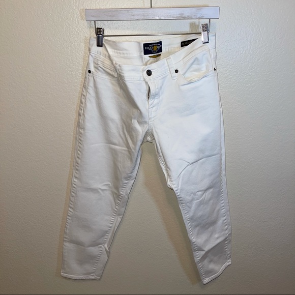Lucky Brand Denim - Lucky Brand White Denim Zoe Straight Crop Jean 8